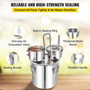 Distillatore Elettrico in Acciaio Inossidabile da 50L (13.2 Galloni) con Tubo in Rame e Termometro per Distillazione Domestica di Alcol e Acqua, Alimentazione Indipendente - Product Image 6