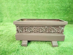 Jardinera Rectangular de FRP con Diseño Floral Tallado a Mano, Estilo Clásico, Maceta para Plantas de Jardín Exterior - Product Image 4