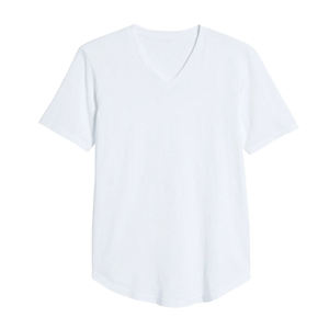 Camiseta Larga Personalizada de Alta Calidad para Hombre, con Dobladillo Curvo, Estilo Urbano, Transpirable, de Algodón, Ajuste Musculoso, para Gimnasio - Product Image 1