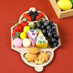 Bandeja Redonda Decorativa de Madera con Portavelas, Dispensador de Tarros Mason, Decoración Rústica para Servir Café en la Mesa - Product Image 2