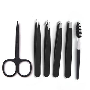 Juego de Pinzas Profesionales para Cejas de Acero Inoxidable con Punta Inclinada, Pinzas para Cejas y Pestañas - Product Image 1