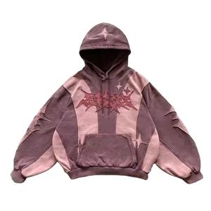 Sudaderas Personalizadas de Estilo Urbano para Mujer, Unisex, de Algodón Grueso, Teñido Liso, Bordado 3D - Product Image 2