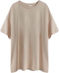 Camisetas de Cuello Redondo Color Caqui, Manga Corta, Verano, Casual, Tallas Grandes, OEM, 100% Algodón, Unisex, Corte Ajustado, Cuello con Lazo, Color Sólido - Product Image 1