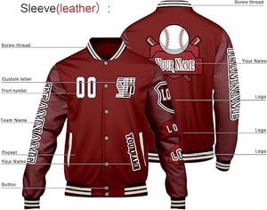 Veste d'hiver confortable pour homme, style Letterman, col montant, logo sur le devant, coupe-vent, respirante, séchage rapide, haute qualité, écologique - Product Image 3