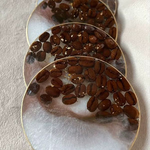 Juego de posavasos de resina epoxi de lujo para hotel, restaurante, bar, accesorios decorativos de mesa - Product Image 1