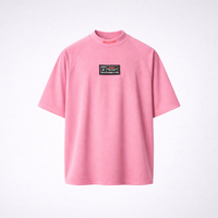 Kaos Pria Bordir Custom Minimum Order Rendah Terbaik untuk Musim Panas 250GSM Bahan Tebal Warna Hijau Zaitun Ukuran Besar