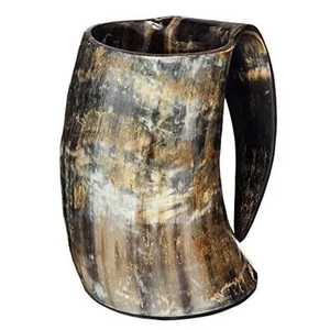 Mug en corne de buffle polie fait main, forme naturelle, design pyramidal sculpté moderne, sûr pour les aliments, durable, objet d'art de collection - Product Image 3