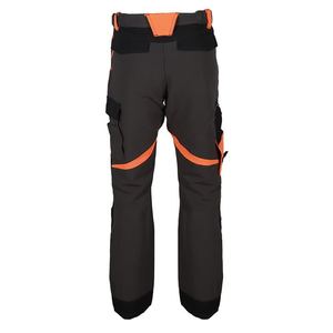 <b>Black</b> Orange <b>Work</b> <b>Pants</b> Multi Pocket Cargo Elastic Waist Durable Men's Construction Wear - Product Image 1
