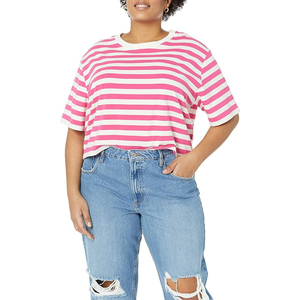 T-shirt court en coton doux pour femme 2026, manches courtes, coupe ajustée, impression personnalisée - Product Image 2