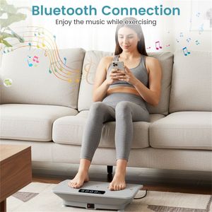 Plateforme vibrante grise pour exercices corporels complets, 10 vitesses réglables, télécommande, capacité de charge de 200 kg, avec fonction massage - Product Image 5