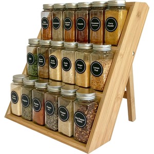 Handcrafted Bamboo Teak Spice Rack Organizer - Wholesale <b>Kitchen</b> <b>Storage</b> - Product Image 2