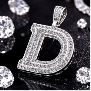Trendy Hip Hop Custom Iced <b>Initial</b> Alphabet Letter <b>Pendant</b> 925 <b>Silver</b> Gold Plated Lab Grown Diamond Necklace Fine Jewelry Gift - Product Image 4