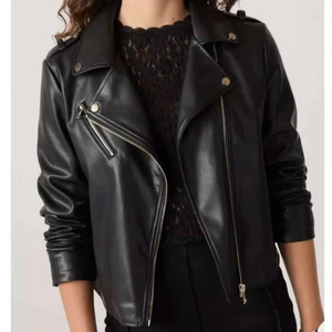 Veste de moto en cuir PU pour femmes, imperméable, légère, hiver, service OEM, vente en gros - Product Image 2