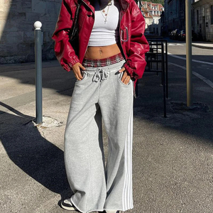 Conjunto de Dos Piezas para Mujer, Diseño ODM, Felpa Ecológica, Transpirable, Holgado, Pantalón de Doble Cintura, Moda Otoñal, Casual, Deportivo, Oficina, Pantalón Largo - Product Image 2