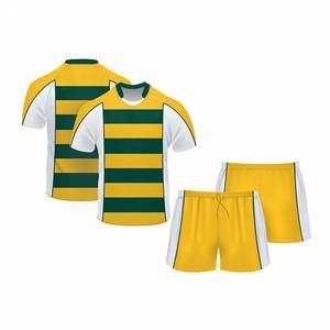 Conjunto de Camiseta de Fútbol Unisex de Poliéster Sólido, Manga Corta, Secado Rápido, Ajuste Atlético, Logotipo Frontal Impreso por Transferencia de Calor, Pantalones Cortos con Cordón - Product Image 4