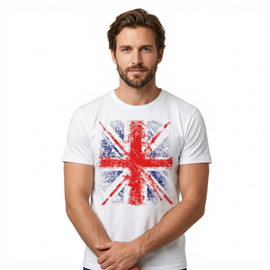 Camiseta Blanca de Manga Corta para Hombre con Estampado, Cuello Redondo, Corte Regular, Algodón Jersey - Product Image 6
