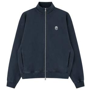 Ensemble veste et pantalon de jogging côtelés marron délavé à col montant zippé pour homme – Style décontracté en coton, streetwear et tenue de sport - Product Image 1