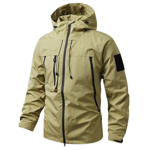 Veste d'extérieur unisexe décontractée à capuche, imperméable, coupe-vent, séchage rapide, légère, pour l'automne, la randonnée, la pêche, les voyages - Product Image 1