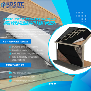 Membrane perméable imperméabilisante Kosite HDPE PE PP, écologique, haute respirabilité, résistance aux UV - Product Image 2