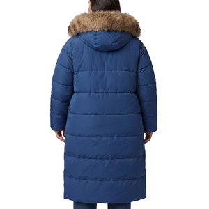 Manteau d'hiver long matelassé pour femme avec capuche en fausse fourrure, doudoune longue rembourrée pour l'extérieur, manteau d'hiver long matelassé épais pour femme - Product Image 5