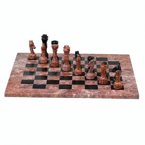 High Quality Natural Onyx <b>Marble</b> Chess Set Handmade Decorative Customizable Design Red and Black <b>Marble</b> Chess Set - Product Image 1