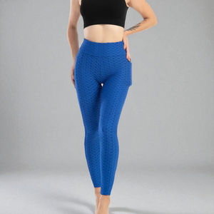 Leggings de sport décontractés pour femmes, taille haute, coupe ajustée, en coton/bambou, imprimé léopard, longueur genou, respirants, sans coutures, avec poches, pour la gym - Product Image 6