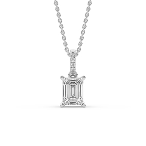 Luxeshine Women's 1.5Ct Lab Grown <b>Emerald</b> Diamond <b>Pendant</b> VS1 IGI Certified Brilliant 925 Sterling Silver Yellow Rose Engagement - Product Image 1