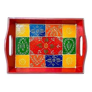 <b>Tea</b> Snacks Serving Platter Decorative Handcrafted <b>Tray</b> for Home Dining Table Kitchen Decor Wedding Houseware - Product Image 5