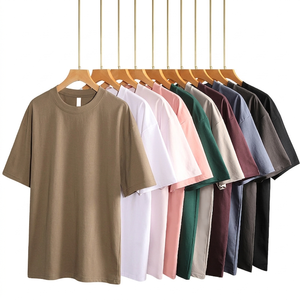 BD China Factory OEM Customized Logo Embroidery Drop-Shoulder Short-Sleeve Crew Neck Mature Summer Casual Cotton T Shirt - Product Image 1