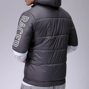 OEM Custom Men Plus Size Winter Quilted <b>Jacket</b> Waterproof Windbreaker Zipper Hoodie Embroidered Casual Snow Wear puffer hiking - Product Image 2