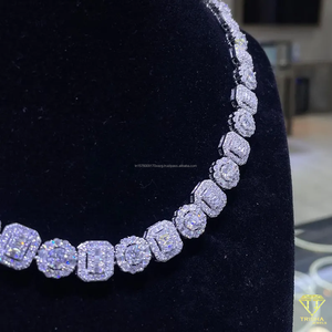 New Design 925 Sterling Silver in VVS Moissanite <b>Iced</b> <b>Out</b> Baguette Diamond Hip Hop <b>Chain</b> for Men and Women - Product Image 3
