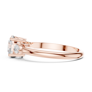 Rose Gold Round Cut Three Stone Diamond Engagement <b>Ring</b> for Women Classic Solitaire Promise Wedding <b>Ring</b> - Product Image 5