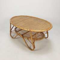 Table basse ovale en rotin naturel, prix bas, tables d'appoint en rotin, vente en gros