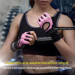 Premium Padded Half Finger Workout <b>Gloves</b> Custom Branding Gym <b>Gloves</b> with Long Wrist Wraps - Product Image 3