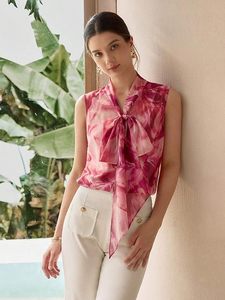 Camisa de Mujer, Chifón Premium con Estampado Completo, Sin Mangas, para Uso Casual y de Oficina - Product Image 3