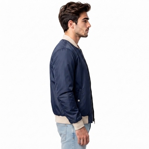 2024 New Custom Design High Quality Winter High Street Stand Collar Bomber Jackets for Men Best Low Price With OEM ODM - Product Image 4