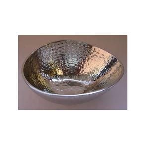 Vente chaude en aluminium martelé brillant bol à fruits rond argent fini bols en métal pour la maison hôtels restaurants au prix de gros - Product Image 1