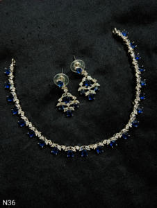 Classic American Diamond Bridal Jewelry Set Two-Piece <b>Necklace</b> <b>and</b> <b>Earrings</b> for Wedding Fashionable Classic Style - Product Image 2