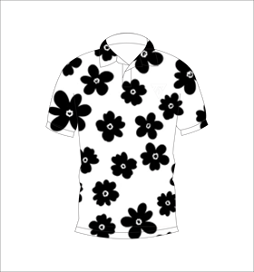 Polo à imprimé floral blanc et noir pour hommes, chemise décontractée à manches courtes, mode été - Product Image 4