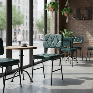 Luxury Dining Chair with Tufted Backrest and Seat Metal Frame Accent Chair for Home Restaurant Cafe Hotel Furniture - Product Image 4
