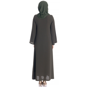 Hot Sale New Model Wholesale Open Front Long Abaya Muslim Clothing <b>Flare</b> Batwing Sleeves Women Traditional Abaya Ladies Abayas - Product Image 3