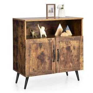 Armadio di stoccaggio in legno della metà del secolo con portabicchieri da vino per l'arredamento del soggiorno - Product Image 1