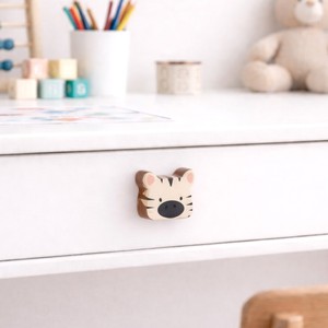 Handmade Acacia Wood Cabinet Zebra Face Multicolor Kids Drawer <b>Knobs</b> <b>Dresser</b> Door Handles Cupboard Pulls Kitchen Cabinet <b>Knobs</b> - Product Image 4