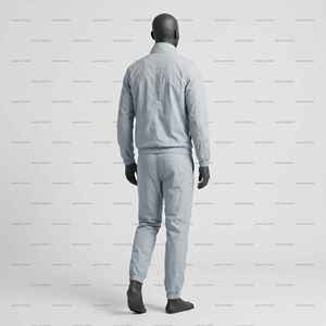 Survêtement technique en nylon personnalisé, avec bandes réfléchissantes, fermeture éclair, coupe-vent, pour homme, ensemble jogging, fabricant OEM - Product Image 6