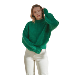 Sweat-shirt de luxe en mohair pour femme, personnalisable avec logo, pull doux et moelleux à col rond, chaud pour l'hiver, style décontracté streetwear, vêtements de mode en gros - Product Image 1