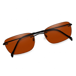 Gafas de Sol Fotocromáticas con Montura Cuadrada de Titanio sin Aro, Lentes de Resina Gris Cómodas y Protección UV420 con Luteína - Product Image 1