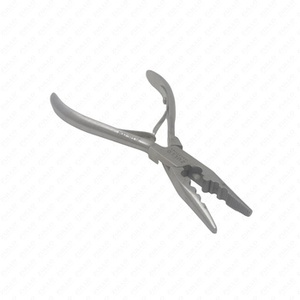 Pince à extensions de cheveux professionnelle en acier inoxydable, outil multifonctionnel de salon avec poignée en cuir PU, logo personnalisé OEM - Product Image 4