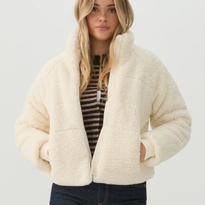 Premium Women's Sherpa Fleece Jacket Soft Warm Winter Coat Oversized Full Zipper Casual Outdoor Jacket OEM <b>Custom</b> Manufacturer - Product Image 1