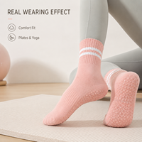 Chaussettes de Pilates personnalisées respirantes et extensibles en coton pour le yoga, la barre, le reformer, l'entraînement en studio, pour femmes, OEM, marque privée