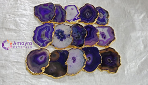 Natural Purple <b>Agate</b> <b>Coaster</b> Handmade <b>Agate</b> <b>Coasters</b> Wholesale Natural <b>Agate</b> Slices Buy Online From Amayra Crystal Exports India - Product Image 6
